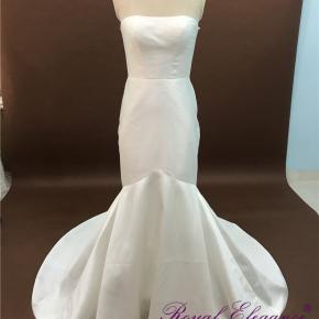 Mikado Fit n Flare Straight Neckline Bridal Dresses 