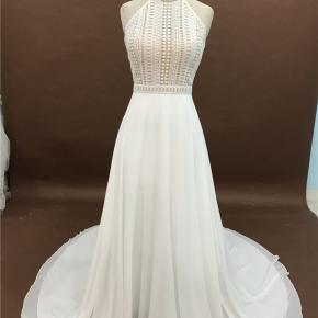 Halt Straps Chiffon A line Beaching Wedding Dress 21309