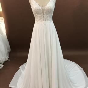 Beach Wedding Heavy Beading Chiffon A Line Wedding Dress